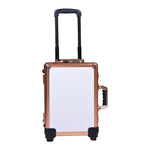 Load image into Gallery viewer, Rose Gold White Led Makeup Station with Bluetooth and Speaker 3 Light Color Option with Wheels
