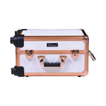 Load image into Gallery viewer, Rose Gold White Led Makeup Station with Bluetooth and Speaker 3 Light Color Option with Wheels
