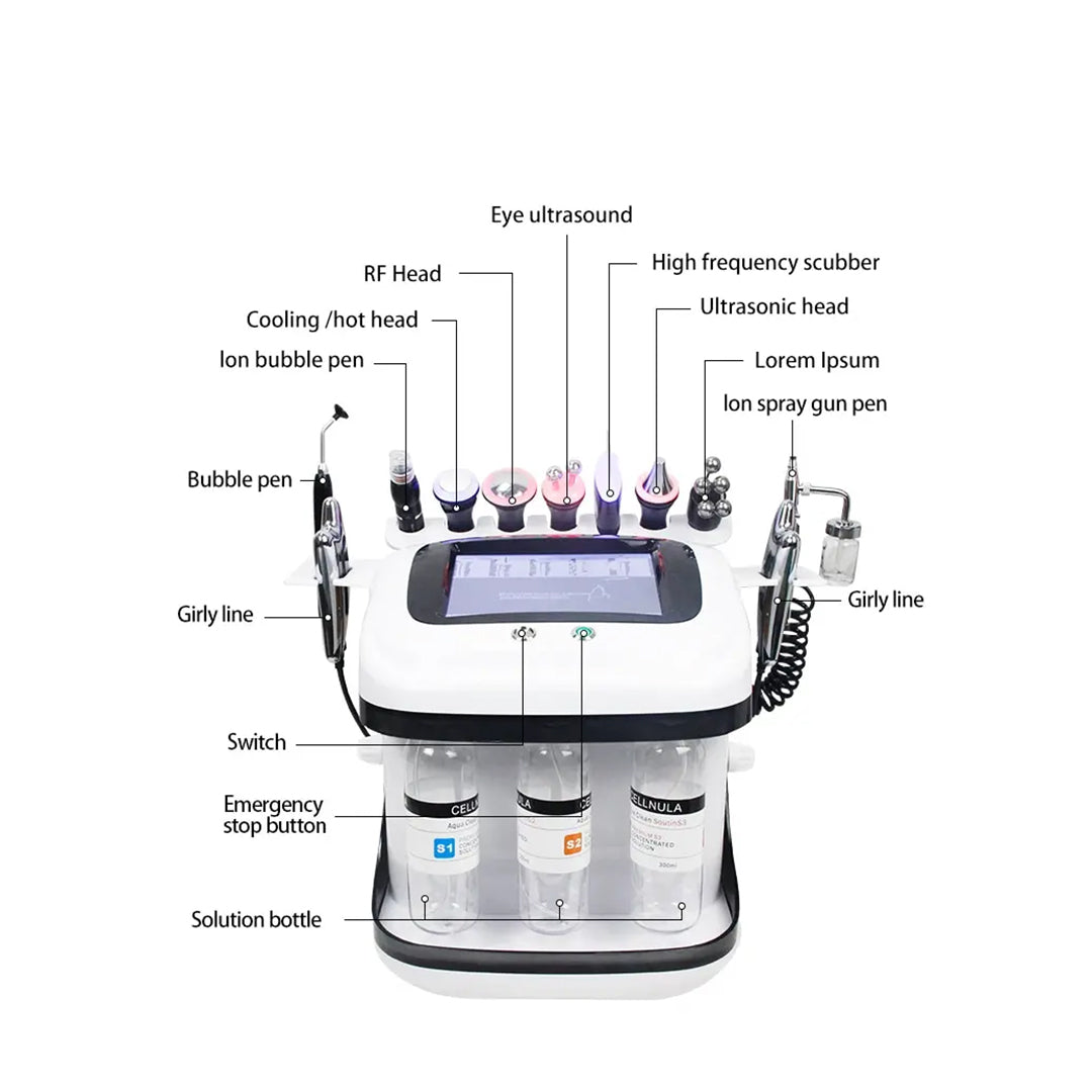 Portable Touchscreen HydraFacial Bubble Synthesis Machine 11 in 1