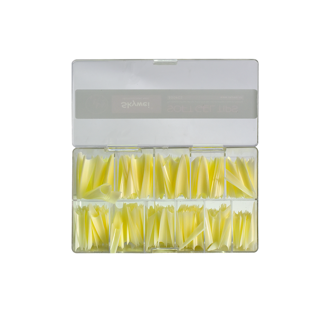 Soft Gel Tips Clear Square – 500pcs | Durable Nail Extension Tips for Professional & Home Use