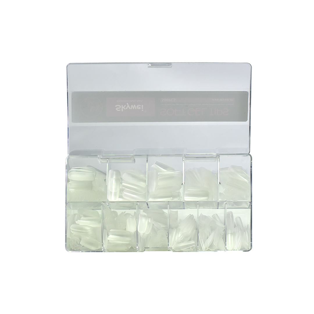 Soft Gel Tips White Stiletto – 500pcs | Bold Nail Extension Tips for Salon & Home Use