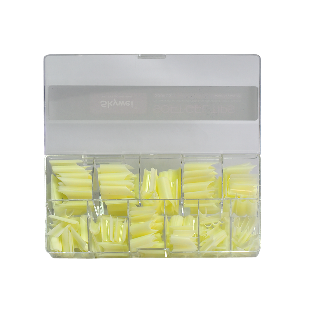 Soft Gel Tips White Square – 500pcs | Classic Nail Extension Tips for Salon & Home