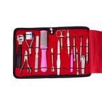 Load image into Gallery viewer, Professional Manicure Pedicure Grooming Kit Stainless Steel Tools 15 Pcs
