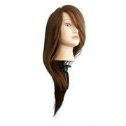 Professional Medium Brown Human Hair Mannequin Training Head 45cm/18Inches