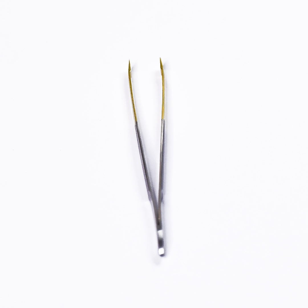 Half Gold Stainless Steel Precise Straight Eyebrow Tweezer