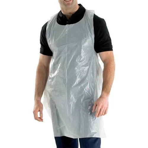 Disposable White Apron Waterproof with Attached Ties 50pc Pack