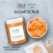 Aroma Sweet Orange & Rosemary Sugar Scrub 1000g | Spa Exfoliating & Hydrating Treatment