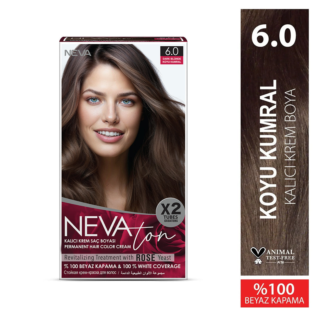 NEVATON Permanent Hair Color 6.0 Dark Blonde | 100% Gray Coverage