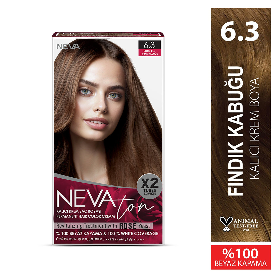 NEVATON Permanent Hair Color 6.3 Nutshell | 100% Gray Coverage
