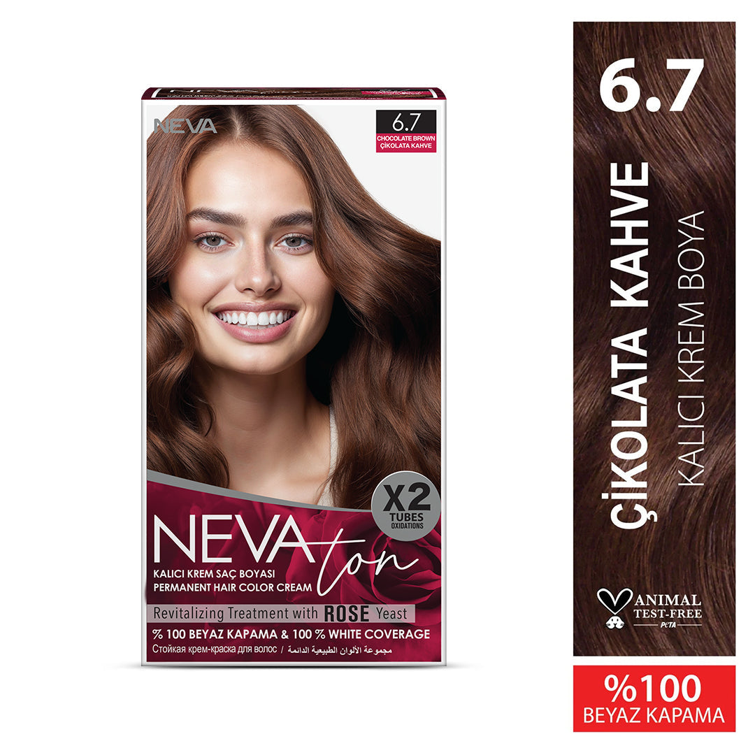 NEVATON Permanent Color 6.7 Chocolate Brown | 100% Gray Coverage