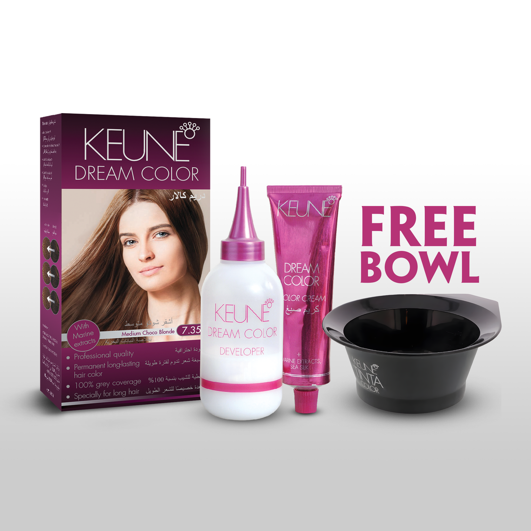 Keune Dream Color Medium Choco Blonde 7.35 - 60ml with free bowl