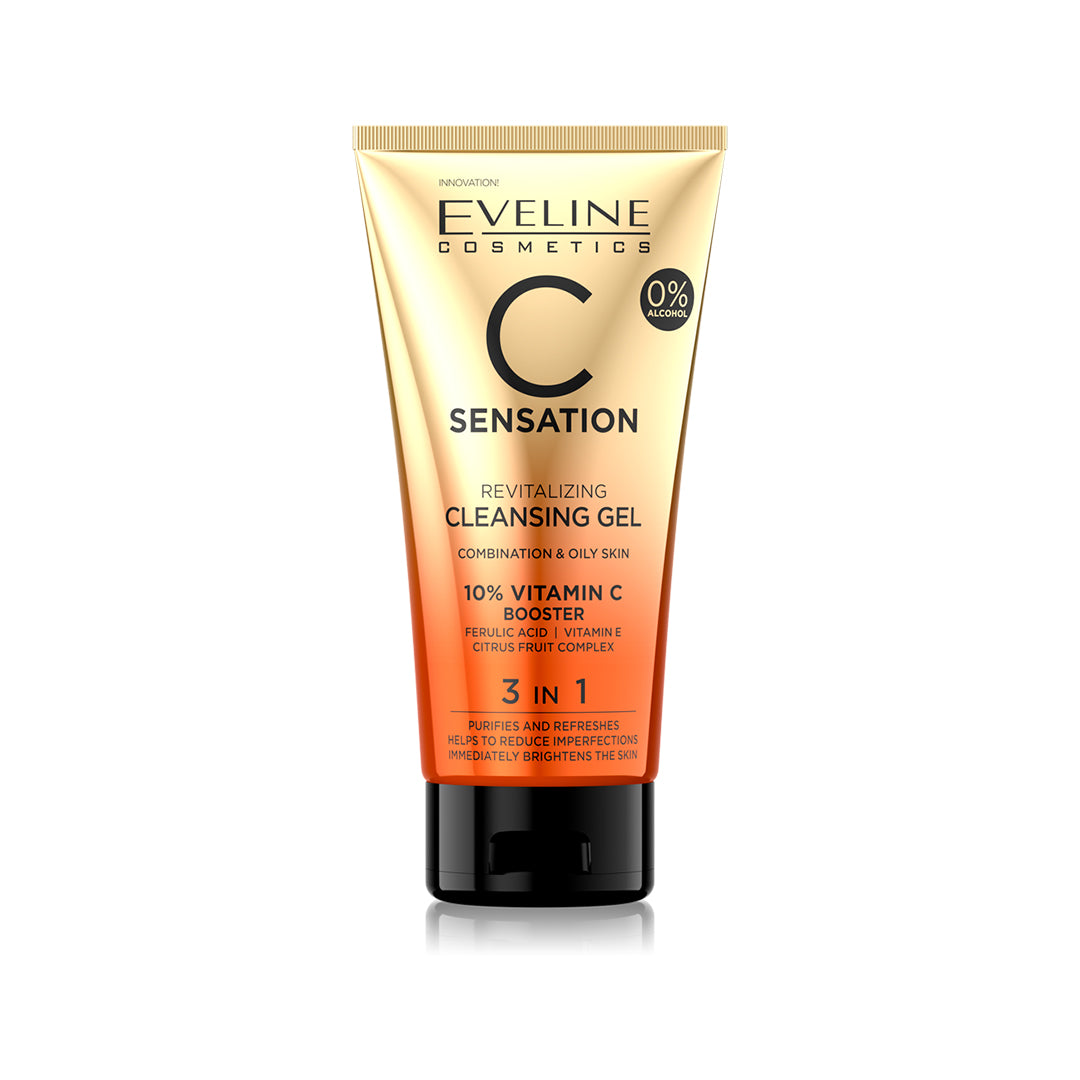 Eveline C Sensation 10% Vitamin C Booster 3-In-1 Revitalizing Cleansing Gel, 75ml