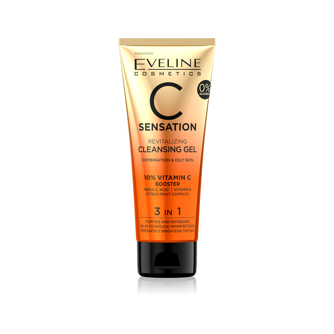 EVELINE C SENSATION CLEANSING GEL 10% VITAMIN C 3IN 1 150mla