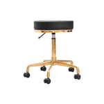 Load image into Gallery viewer, Black Round Rolling Stool with Swivel Height Adjustment
