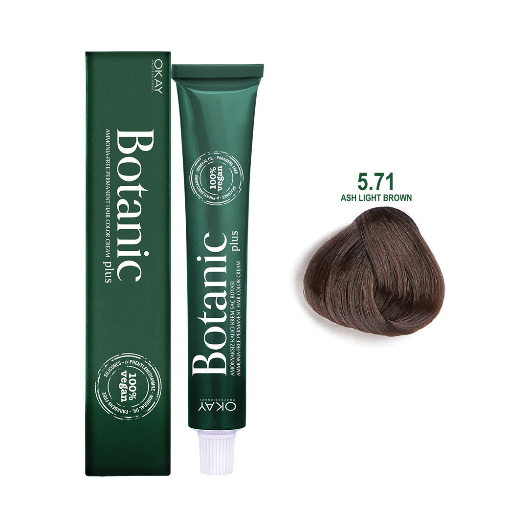 Botanic Plus Ammonia Free Permanent Hair Color Cream Ash Light Brown – 5.71