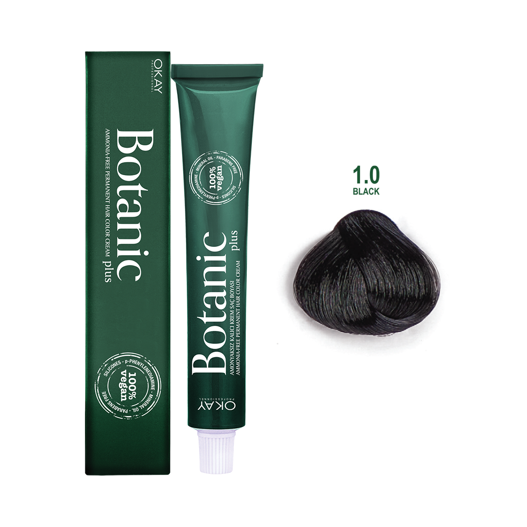 Botanic Plus Ammonia Free Permanent Hair Color Cream Black – 1.0