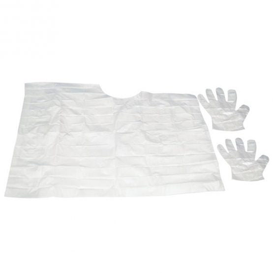 Disposable Cape and Glove Set for Hair Dye and Colour