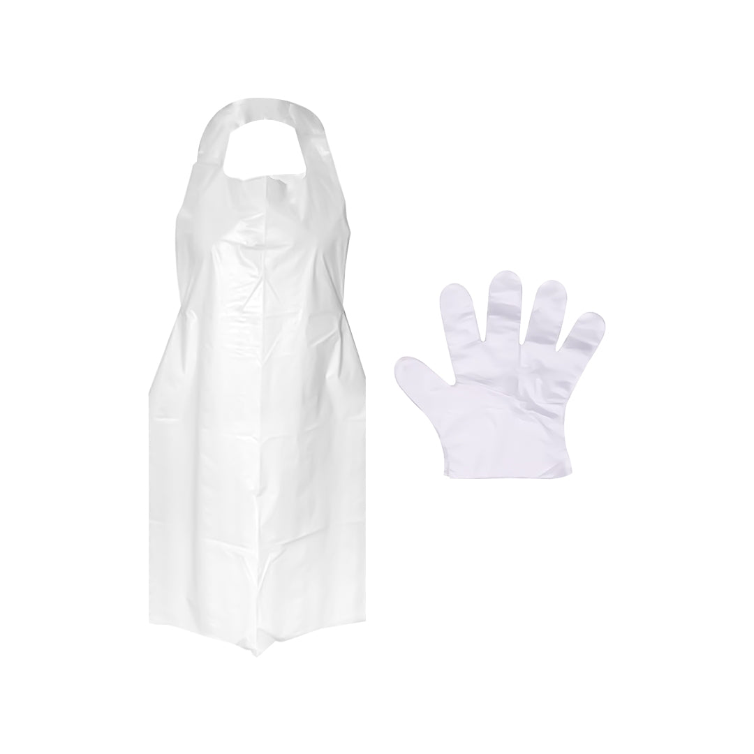 Disposable Cape and Glove Set for Hair Dye and Colour