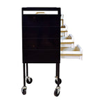 Load image into Gallery viewer, Hair Trolley Black &amp; White with Extended Top with Wheels
