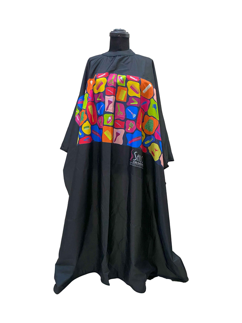 Large Black Silicone Neck Snap Haircut Cape