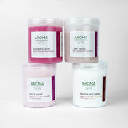 Aroma Rose Geranium & Lavender Spa Kit | 4-Step Hand, Feet & Body Care (Calming & Soothing)