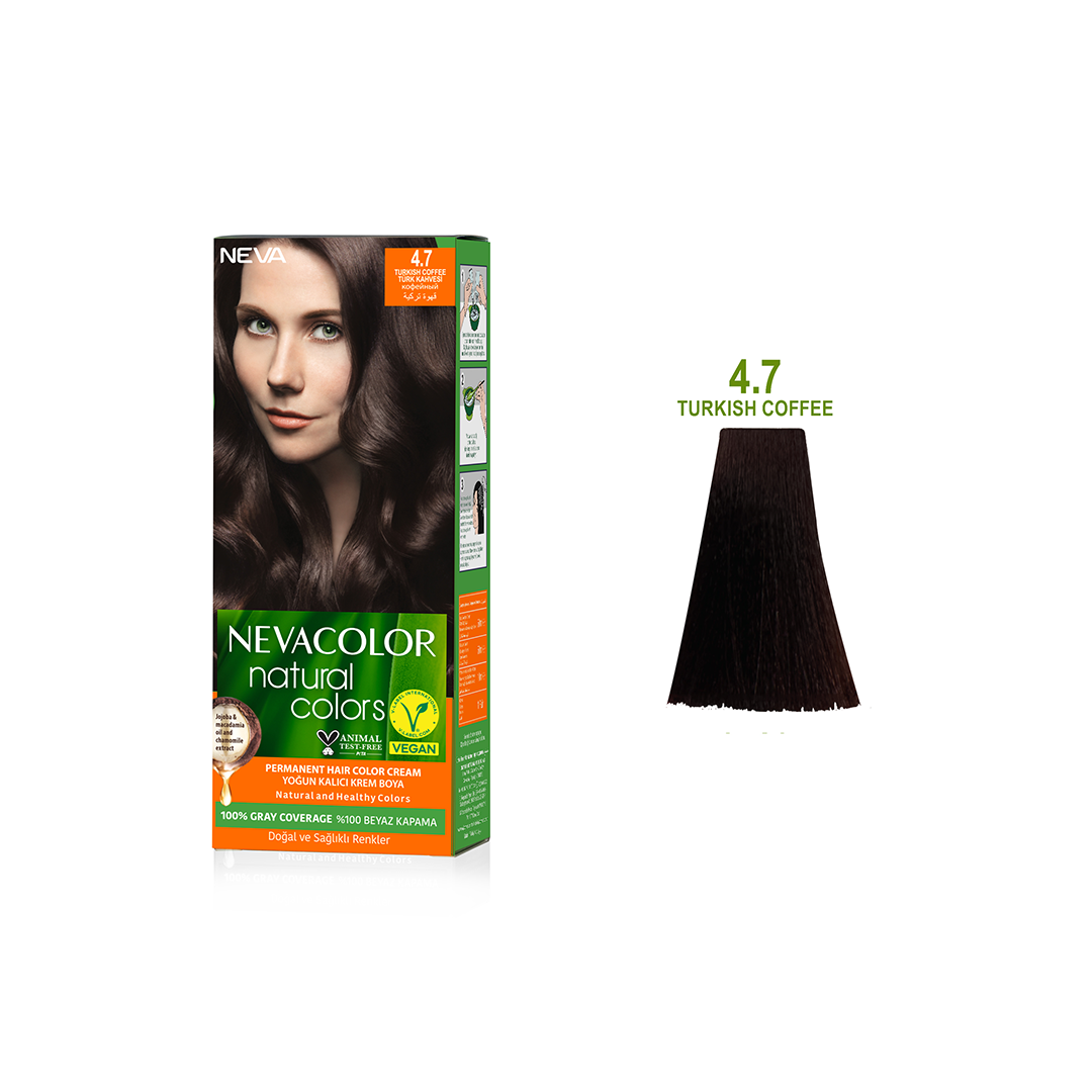 Nevacolor Natural  Hair Color Cream Set4.7 - Turkish Coffee
