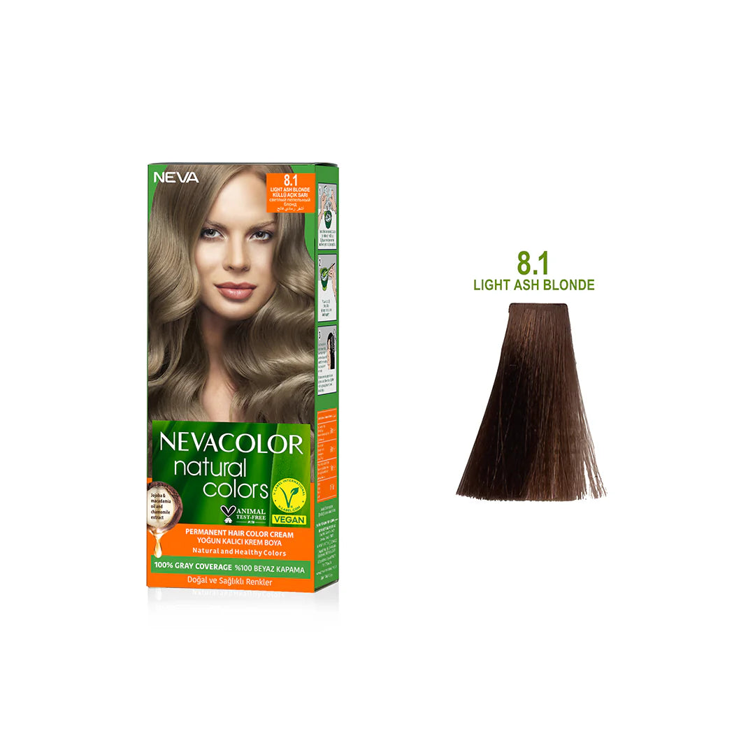 Nevacolor Natural Hair Color Cream Set 50 ml 8.1 - Light Ash Blonde