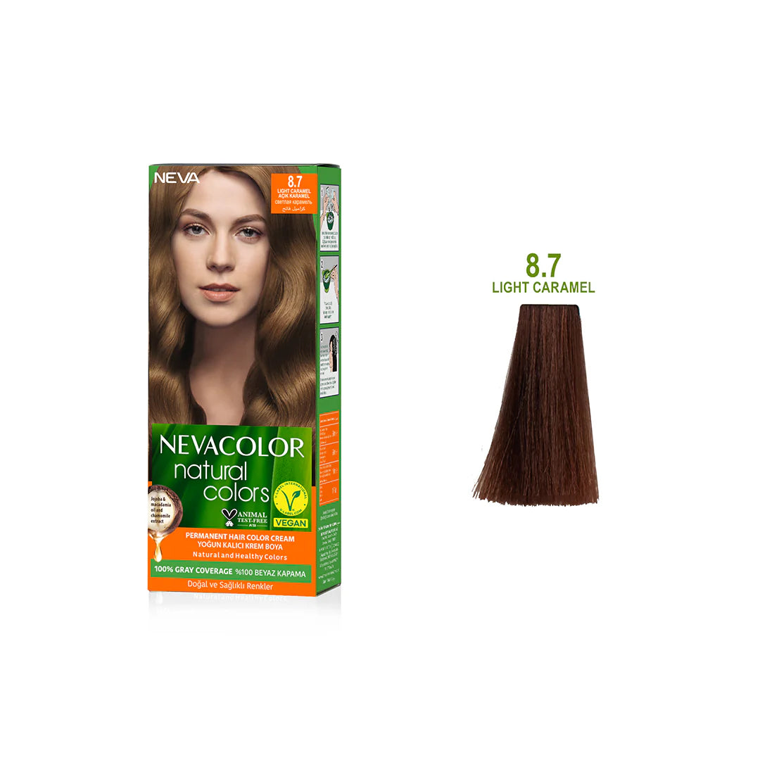 Nevacolor Natural Hair Color Cream Set 50 ml 8.7 - Light Caramel