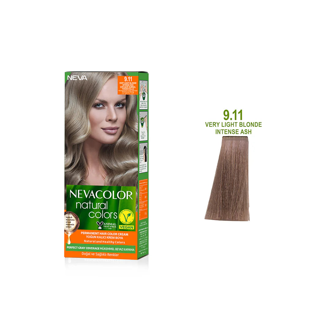 Nevacolor Natural Hair Color Cream Set 50 ml 9.11 - Very Light Blonde Intense Ash