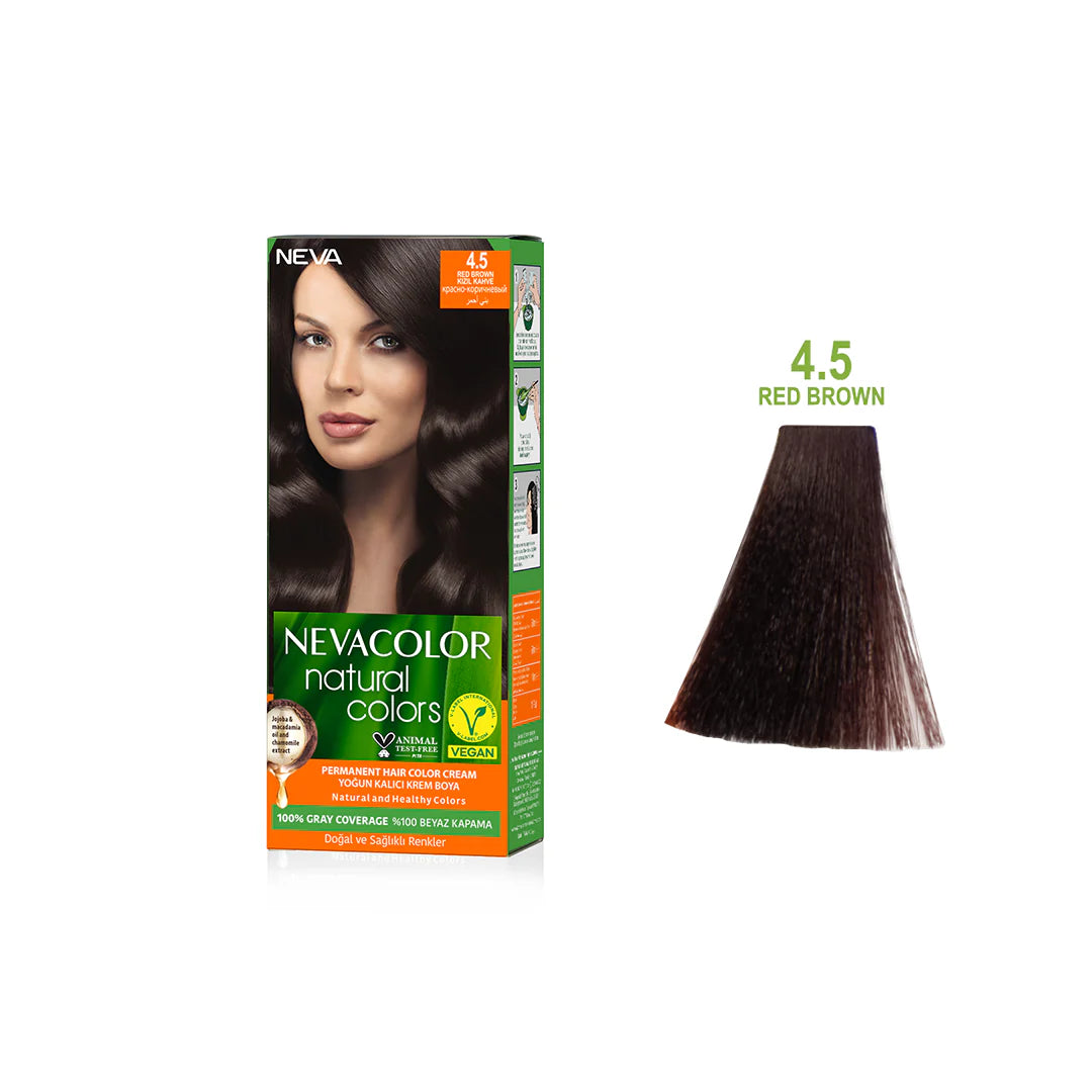 Nevacolor Natural Hair Color Cream Set 50 ml 4.5-Red Brown