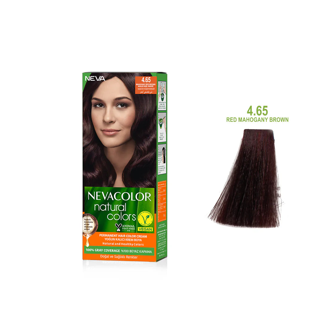 Nevacolor Natural Hair Color Cream Set 50 ml 4.65-Red Mahogany Brown