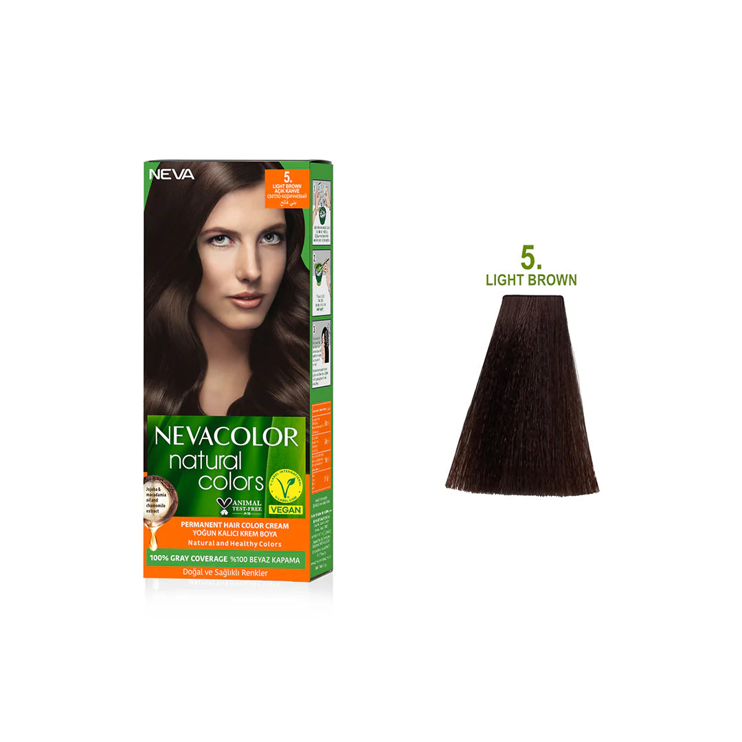 Nevacolor Natural Hair Color Cream Set 50 ml 5 - Light Brown