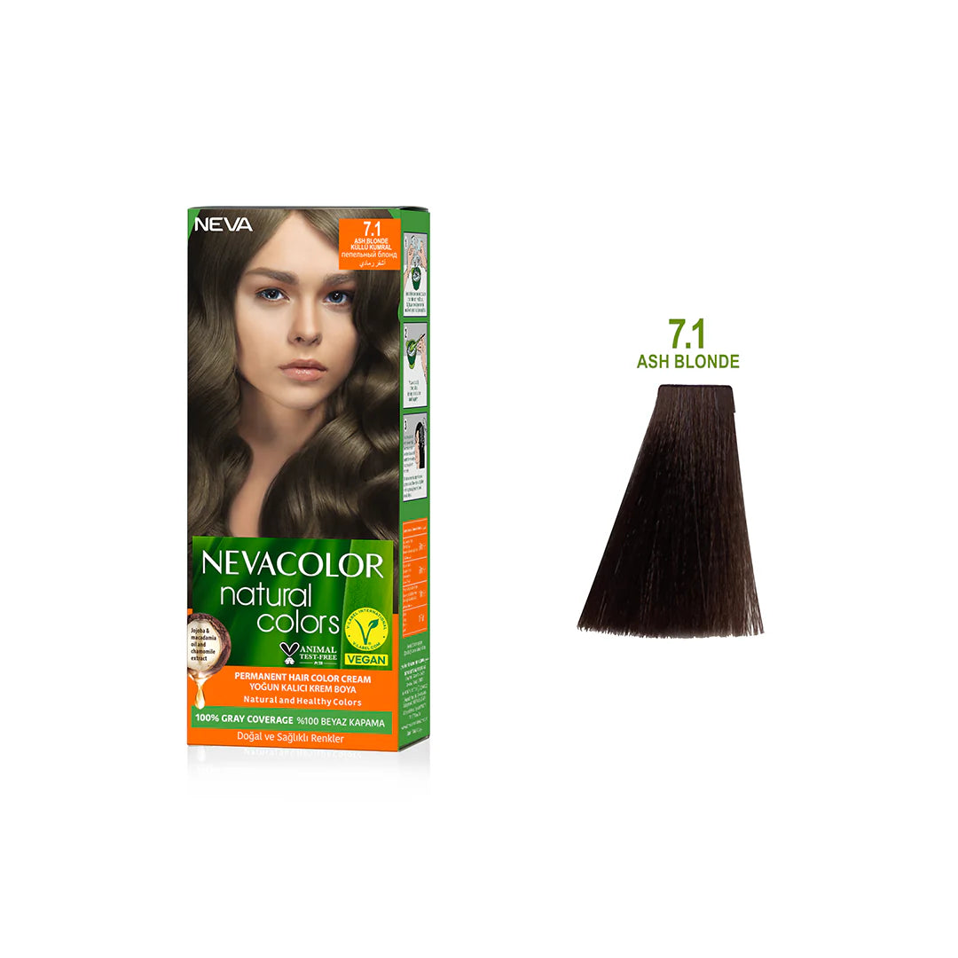 Nevacolor Natural Hair Color Cream Set 50 ml 7.1 - Ash Blonde