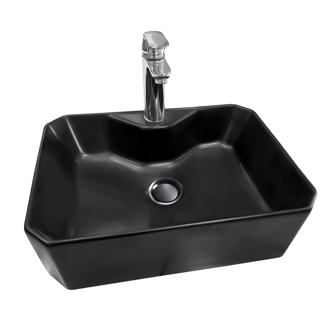 Over The Counter/ Matt Black Rectangular Basin