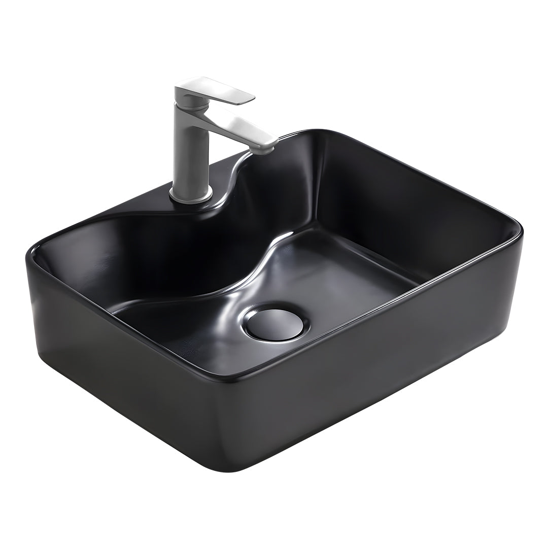 Over The Counter/ Matt Black Rectangular Basin