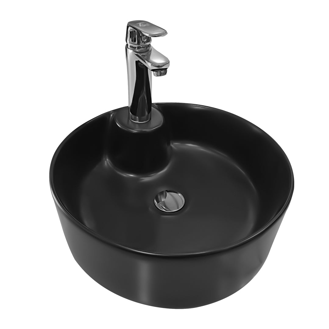 Over The Counter/ Matt Black Round Foot Basin