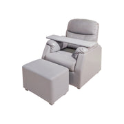 ECO Mani Pedi Recliner Sofa with Stool | Fixed Grey Chair