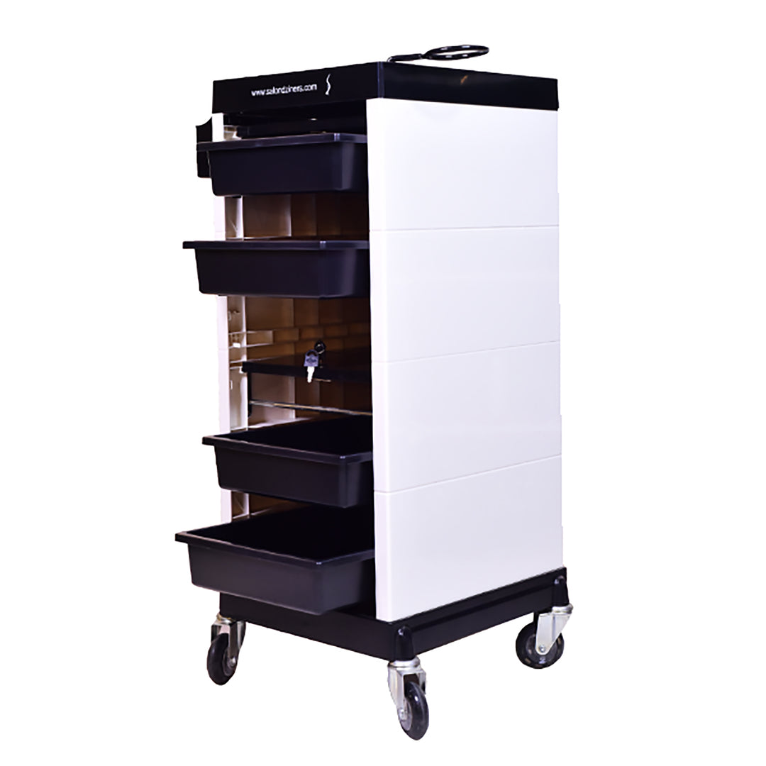 Lockable Black & White Trolley