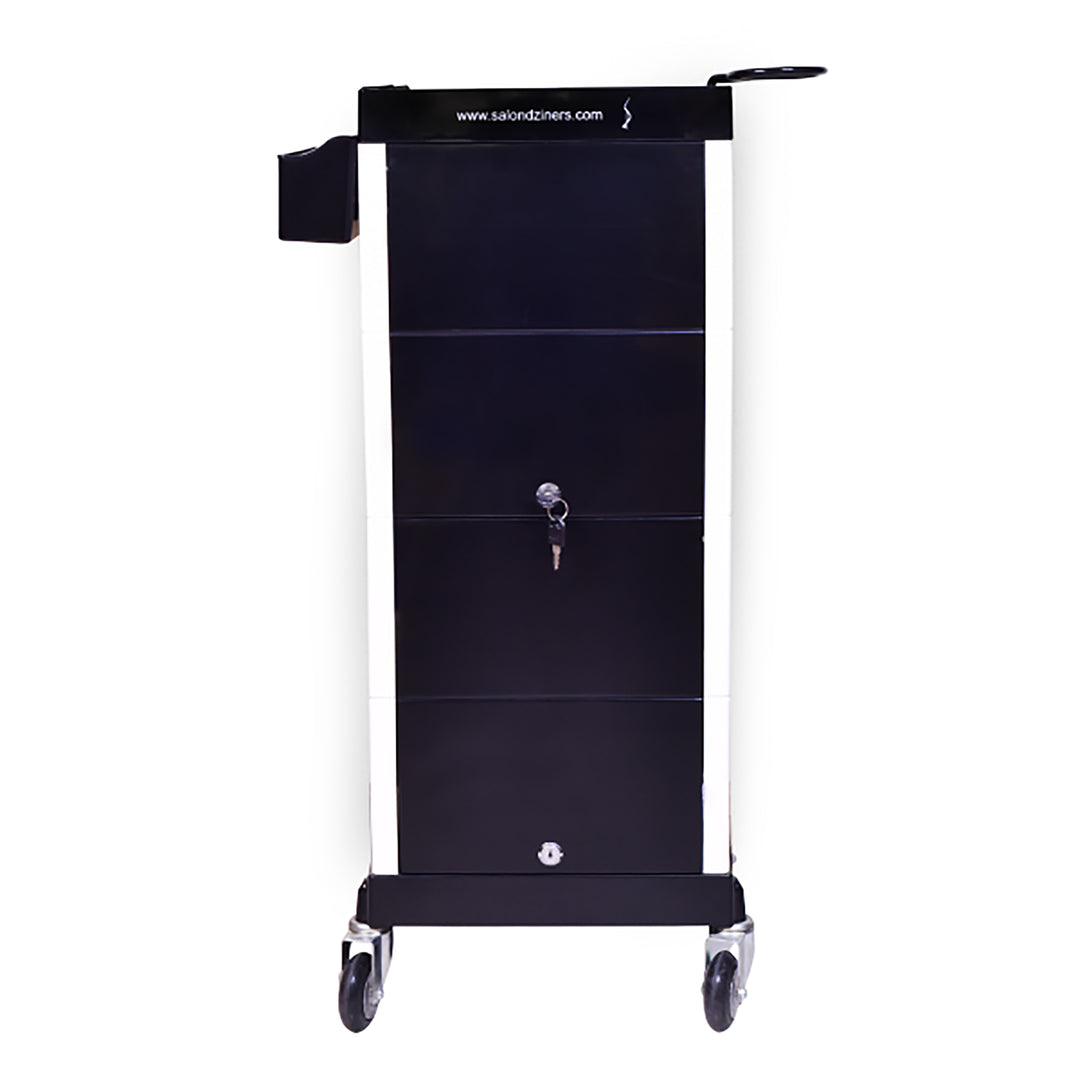 Lockable Black & White Trolley