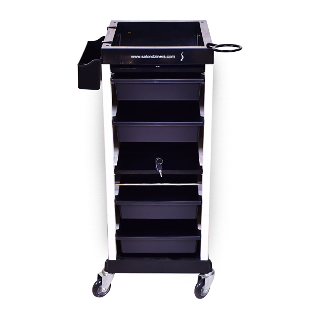 Lockable Black & White Trolley