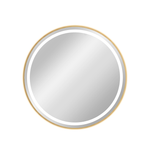 Load image into Gallery viewer, Professional Double Sided LED Round Mirror Station in Brushed Brass with Built-In Lights