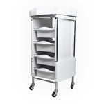 Load image into Gallery viewer, Salon Hair Dressing Trolley with Wheels and 4 Drawers (White)
