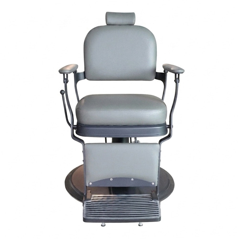 Premium Grey Hydraulic Barber Chair with Adjustable Headrest | Salon Designers