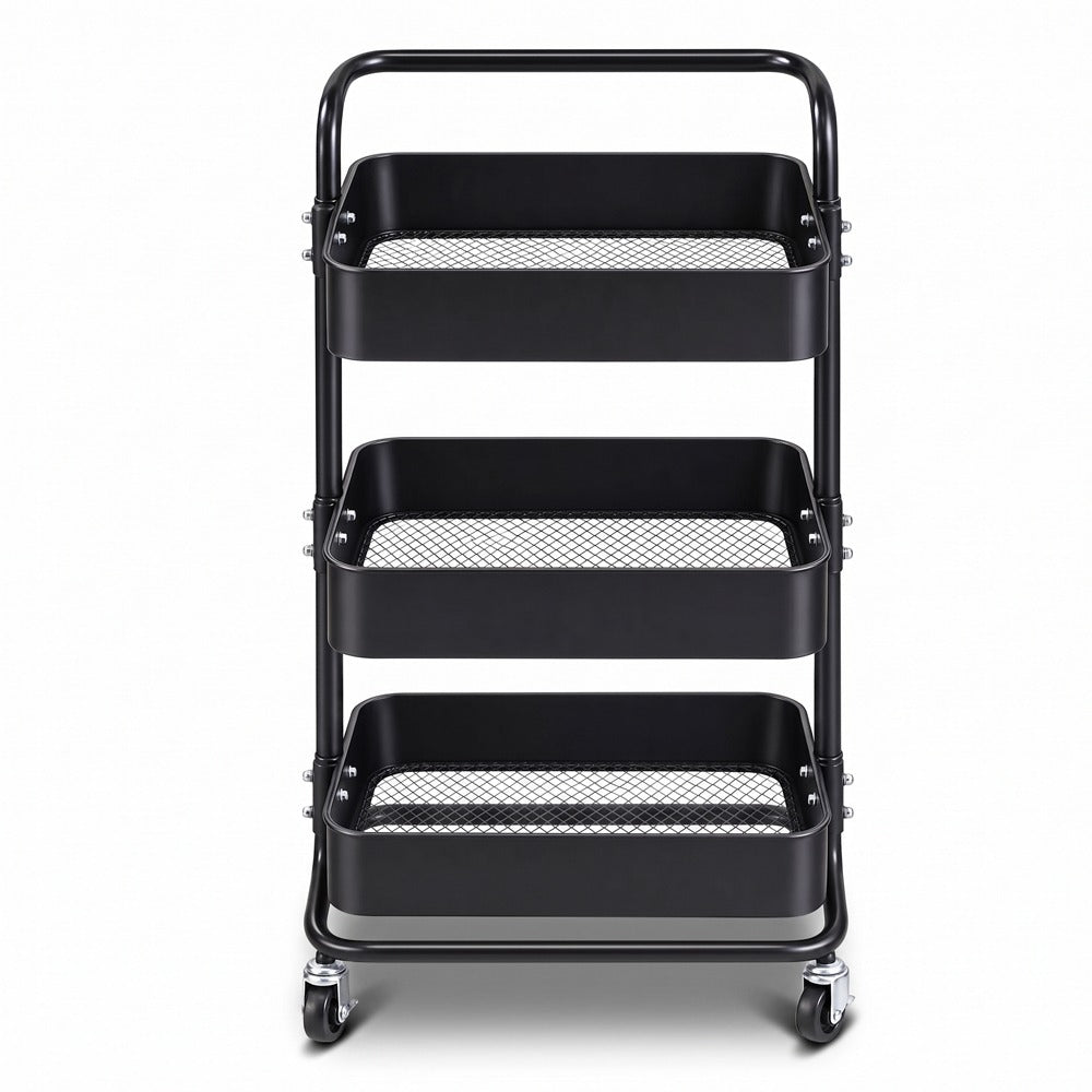 UrbanGrid Three-Tier Mesh Salon Trolley