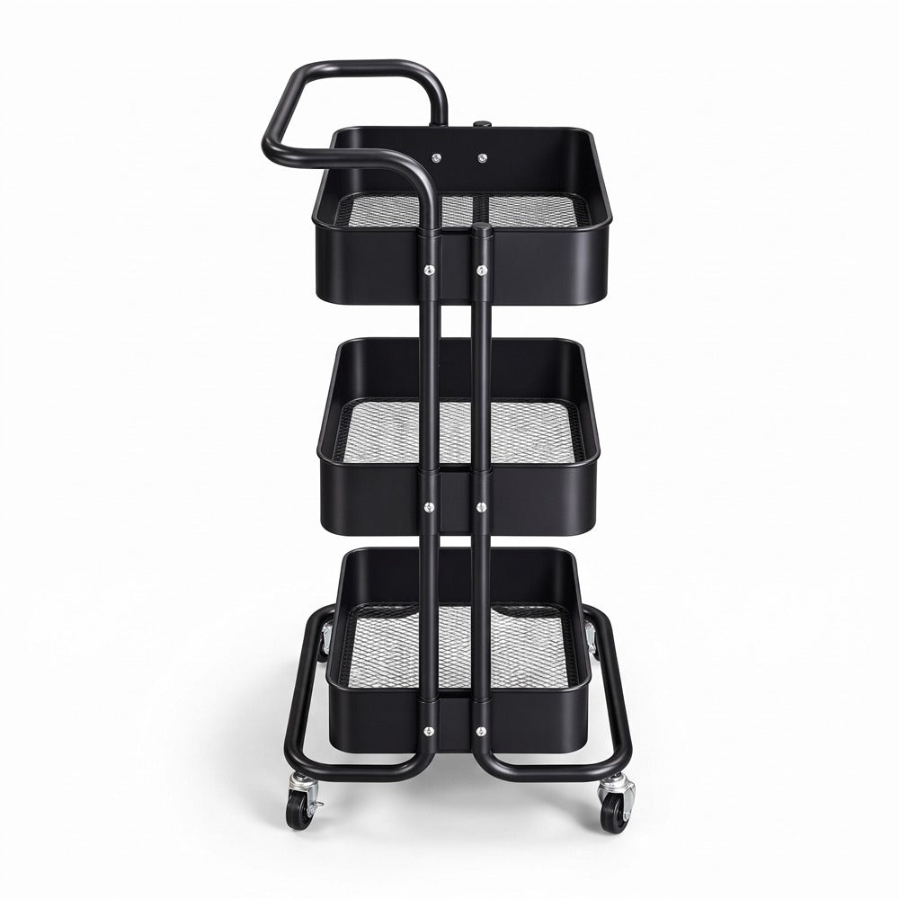UrbanGrid Three-Tier Mesh Salon Trolley