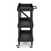 Onyx Three-Tier Black Utility Trolley