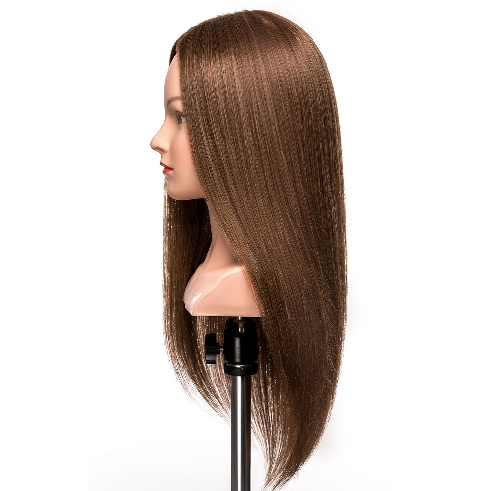 Salon Designers Professional 18" Mixed Hair Training Dummy Head with Table Stand  80% Human Hair Blend