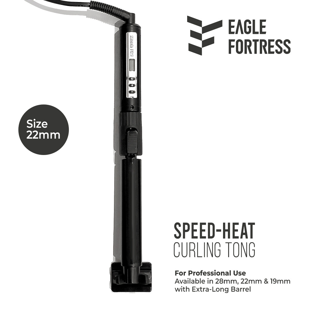 Eagle Fortress Speed Heat Hair Curler/Tong with Aluminium Barrel 22mm