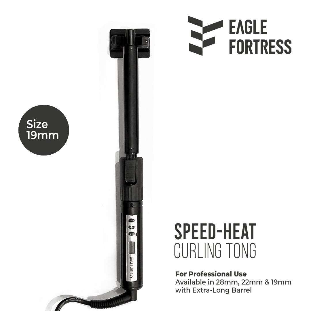 Eagle Fortress Speed Heat Hair Curler/Tong with Aluminium Barrel 19mm