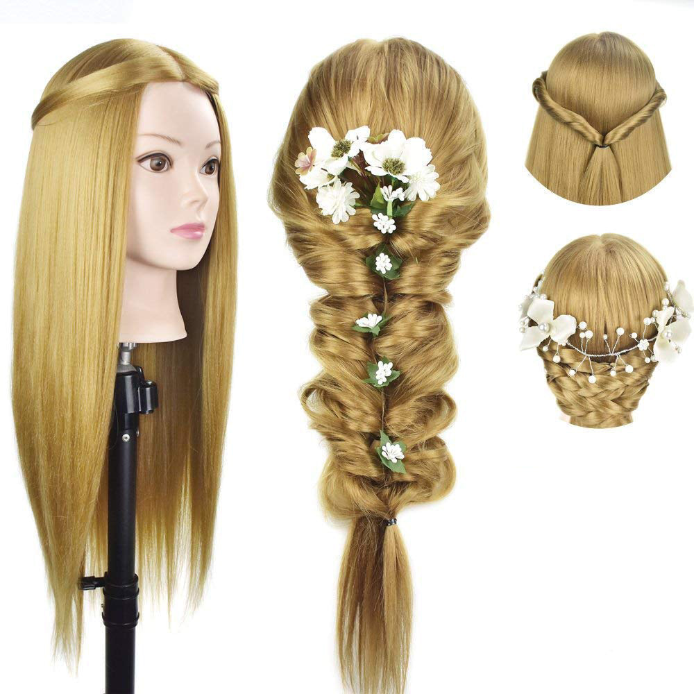 Blonde Training Mannequin Head 55cm/24Inch for Hairdressing Practice